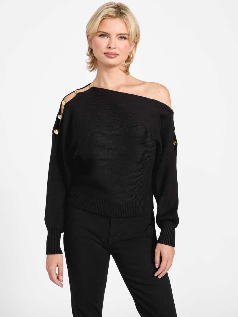 GUESS® Eco Jamia Beaded Sleeve Sweater