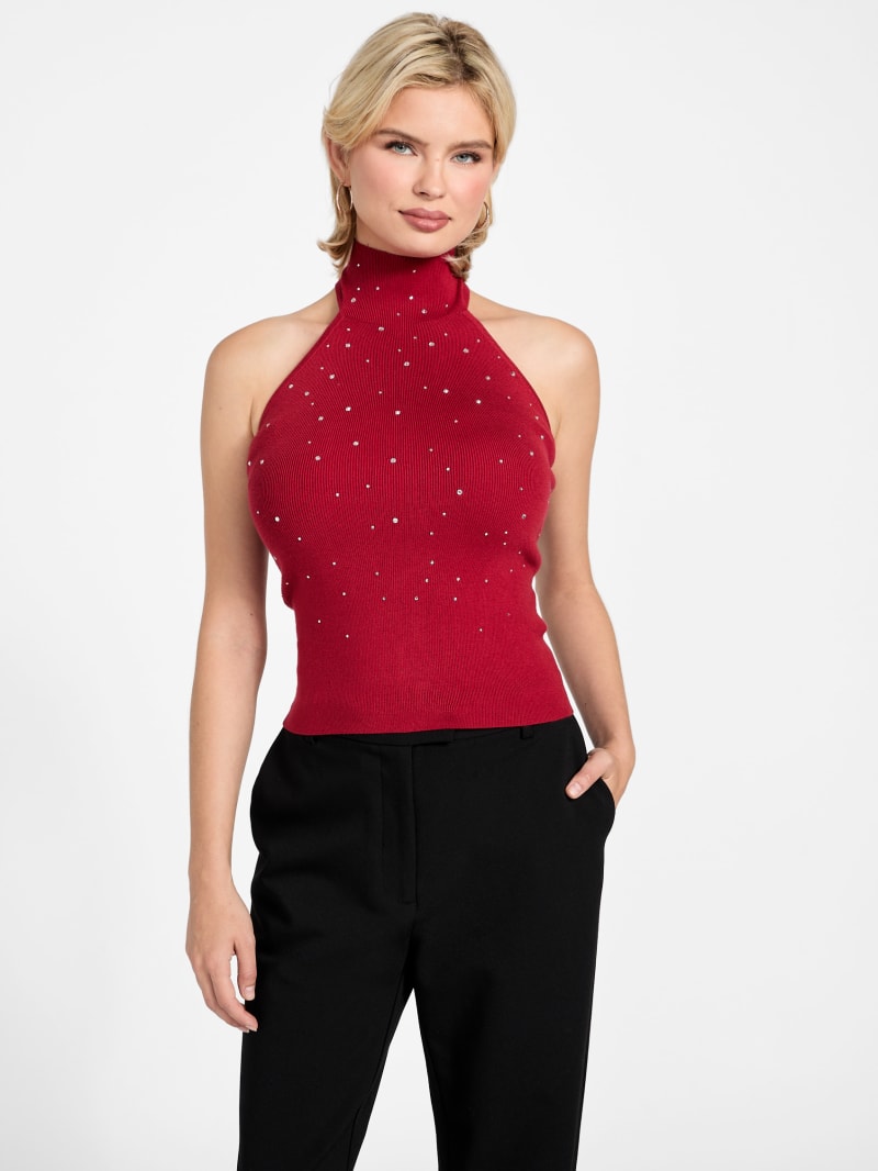 Eco Minara Rhinestone Sweater Top