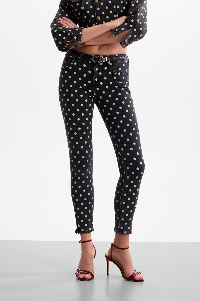 Polka dots skinny jeans