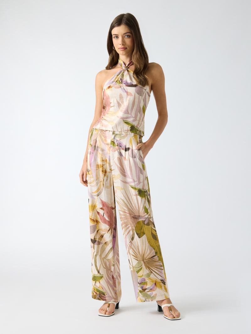 Linen-blend pants