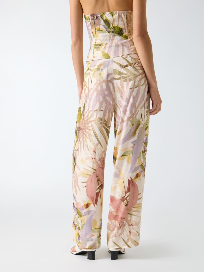 Linen-blend pants