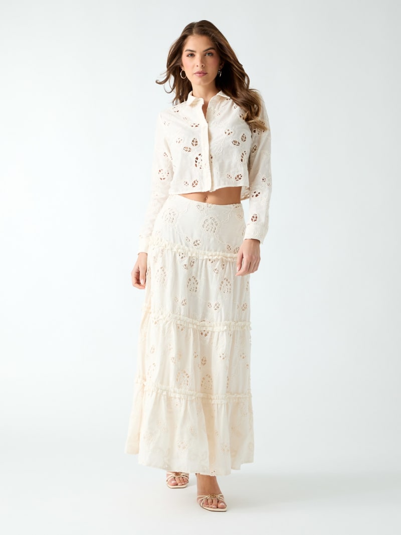 Eyelets maxi skirt