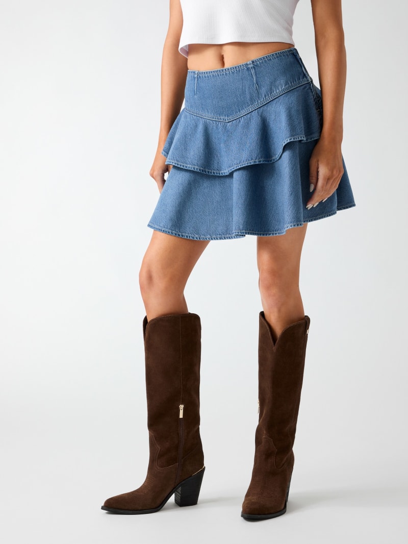Ruffled denim skirt - thumbnail 5