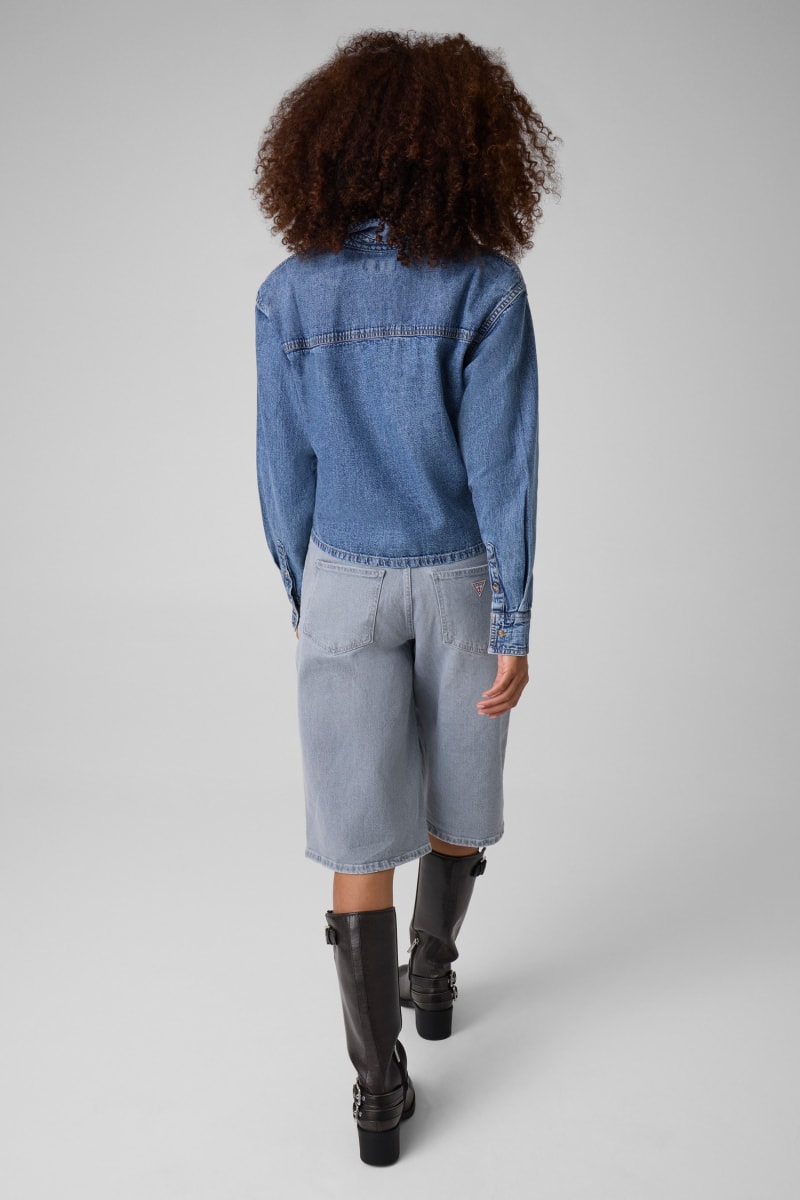 Cropped denim shirt