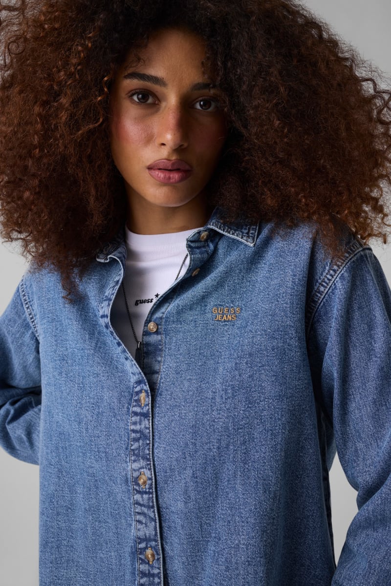 Cropped denim shirt