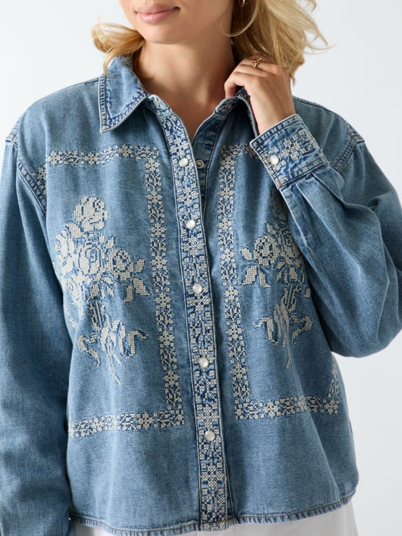 Embroidered denim shirt - thumbnail 3