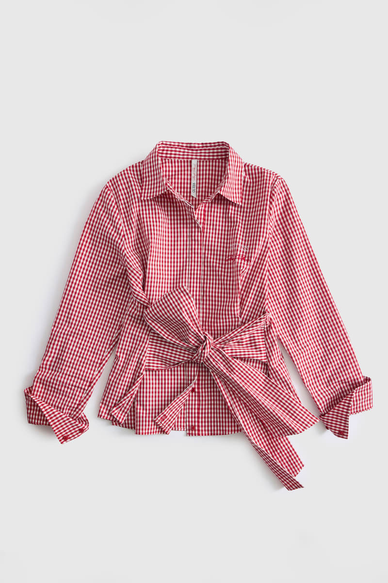 Printed bow shirt