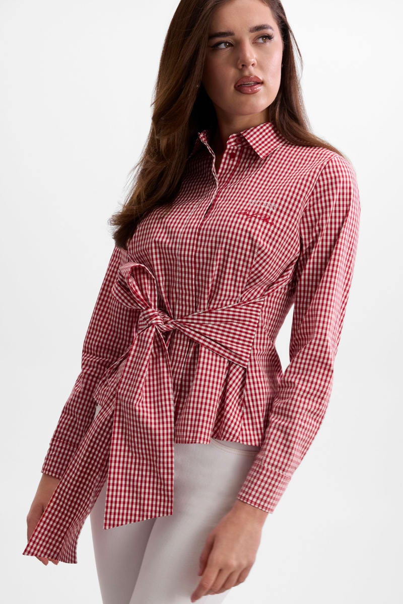 Printed bow shirt