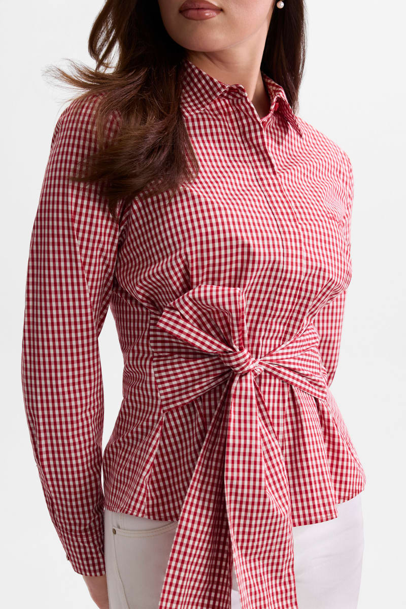Printed bow shirt