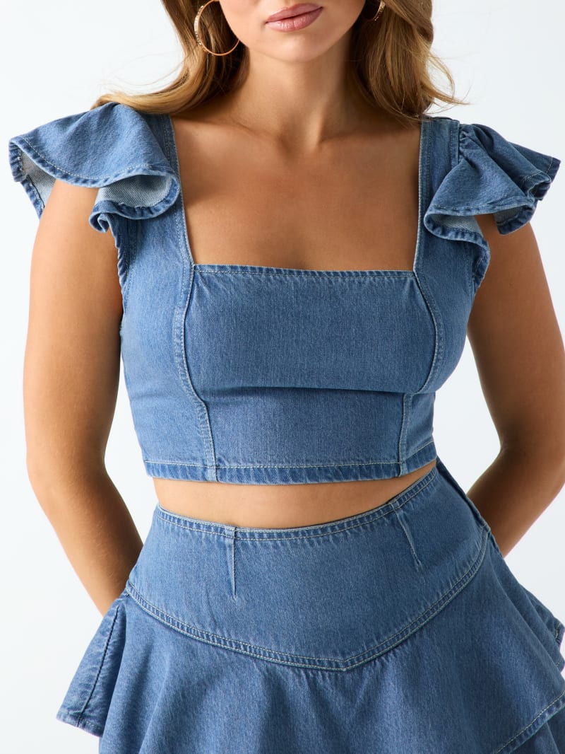 Denim cropped top - thumbnail 3