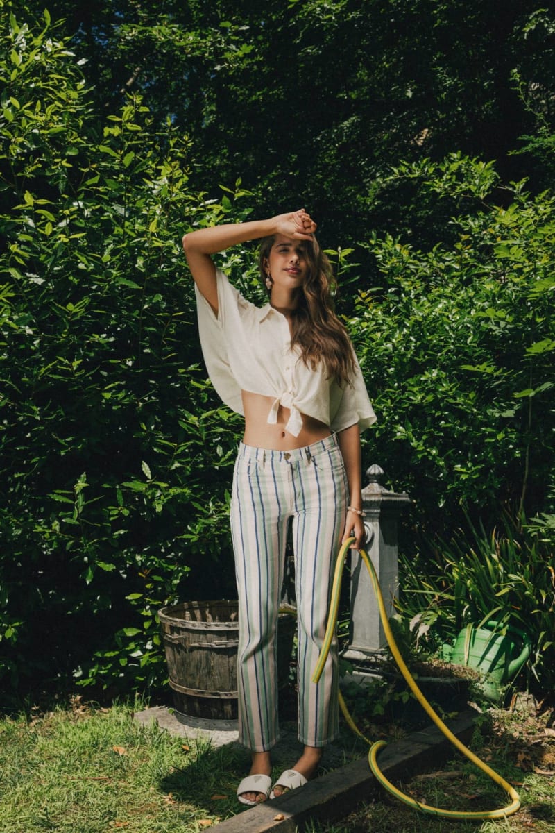 Bow cropped blouse