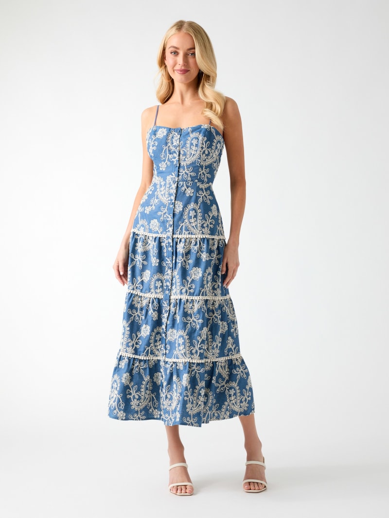 Embroidered midi dress