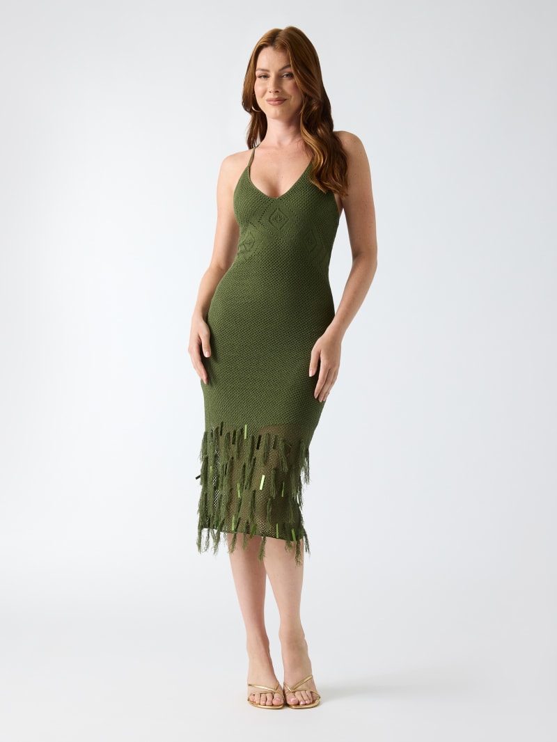 Lace back fringed dress - thumbnail 2