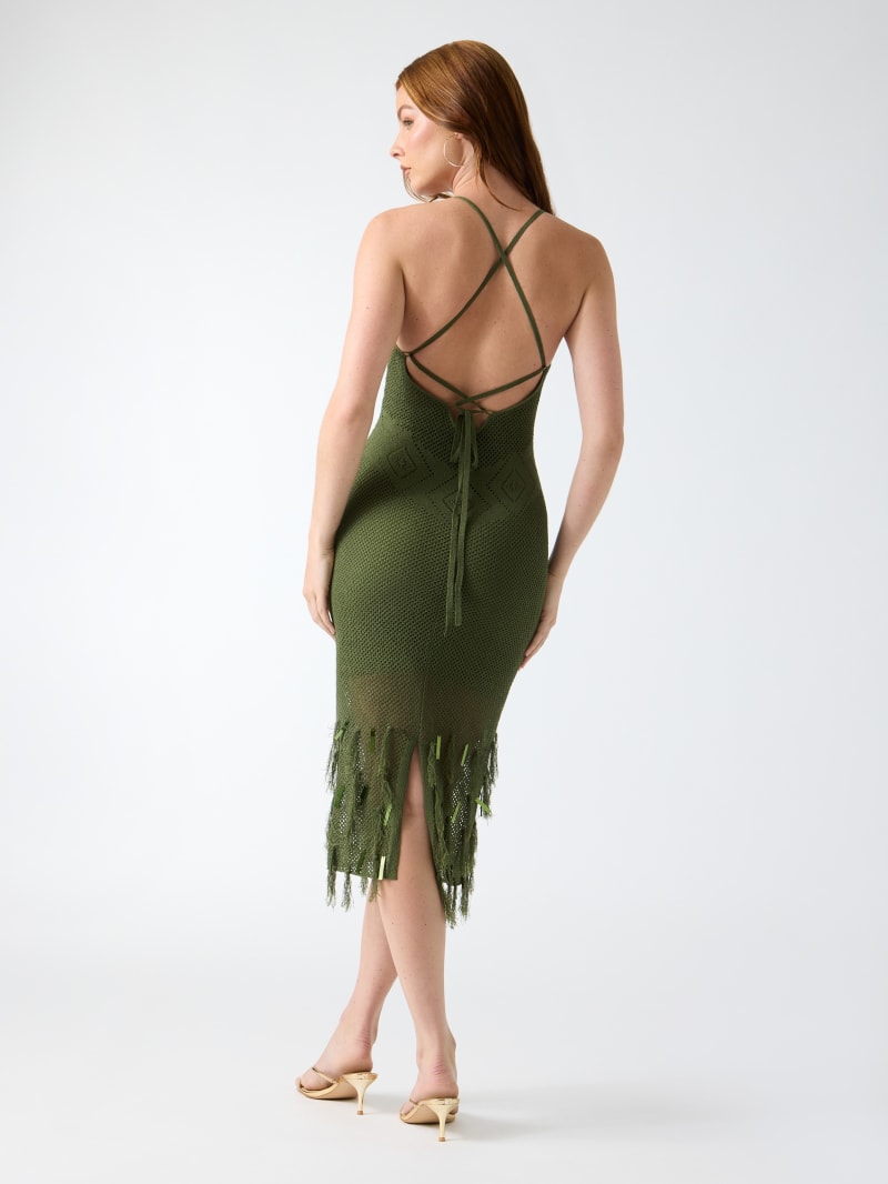 Lace back fringed dress - thumbnail 4