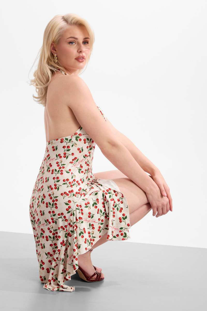 Printed halter-neck mini dress