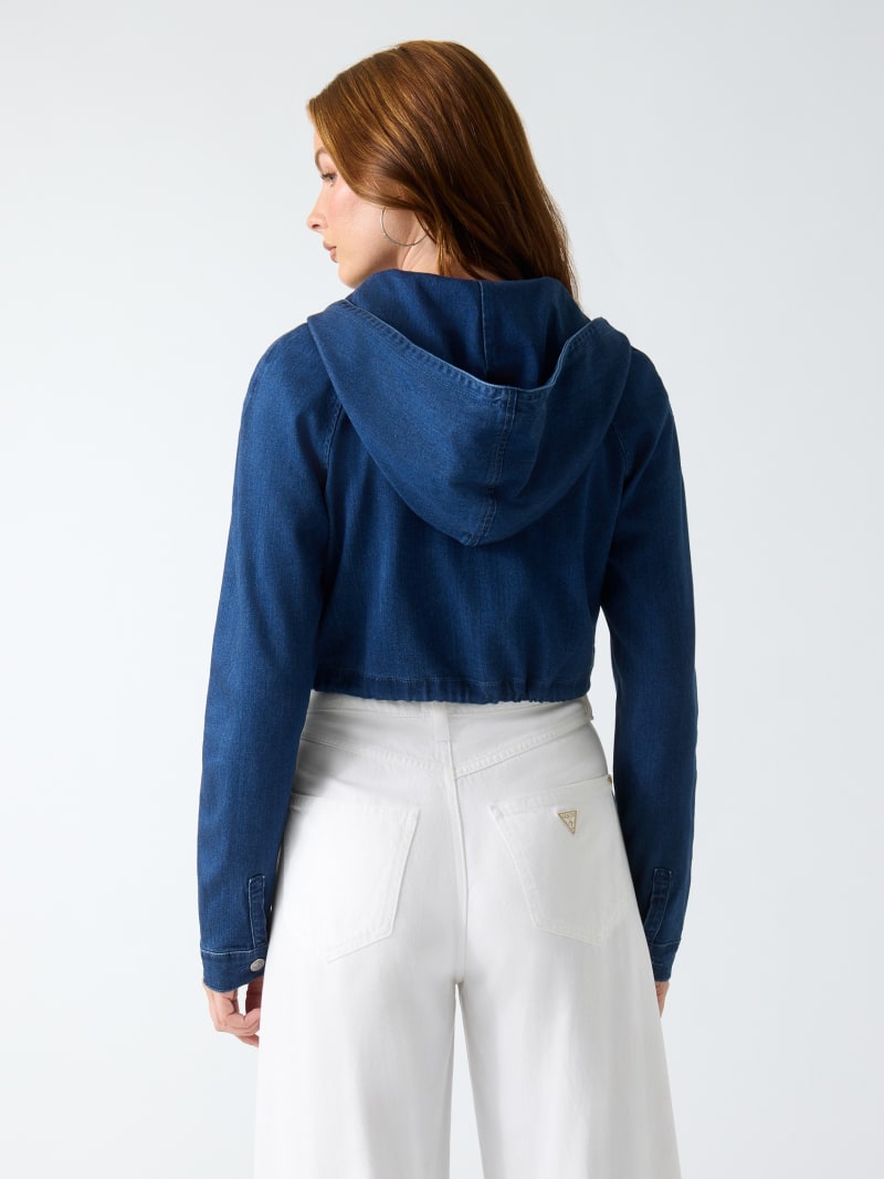 Cropped denim hoodie - thumbnail 5