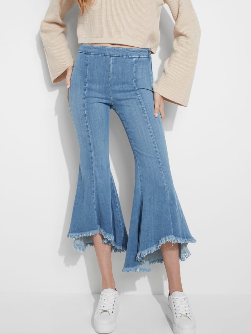 Blue High Rise Flared Jeans