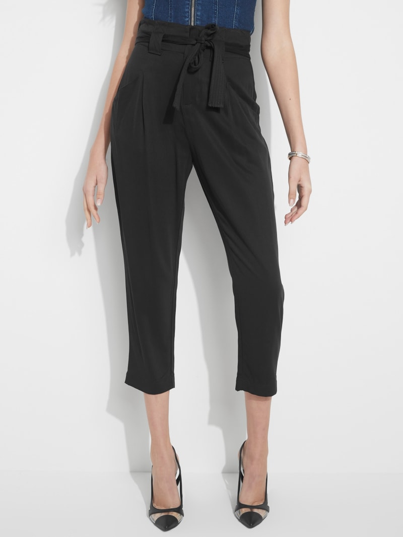 Knoxlee TieFront Paperbag Waist Pants GUESS Canada
