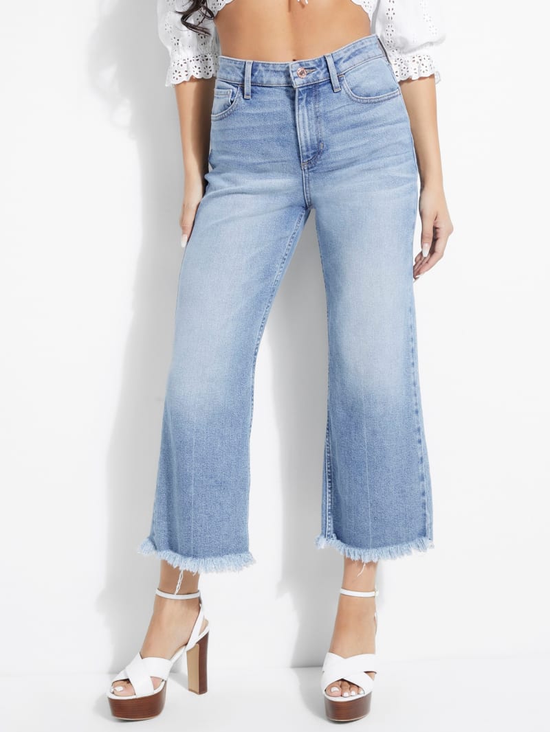Frayed Crop WideLeg Jeans GUESS