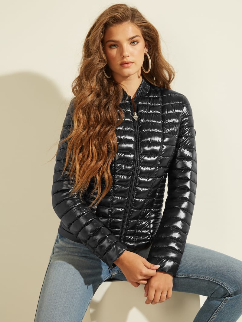 guess denim puffer jacket