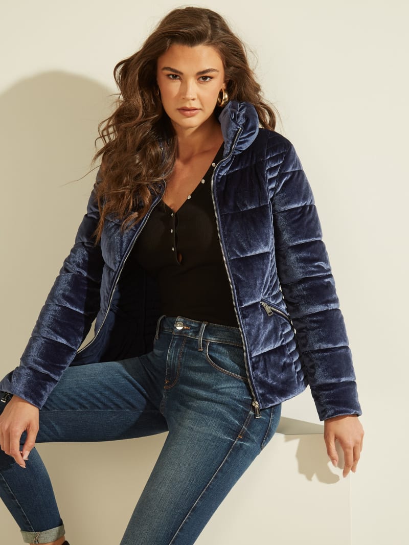 guess teoma velvet puffer jacket