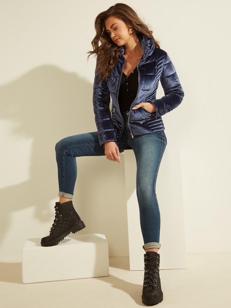 guess denim puffer jacket