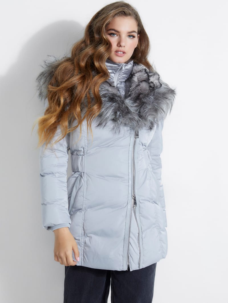 joanna long puffer jacket guess