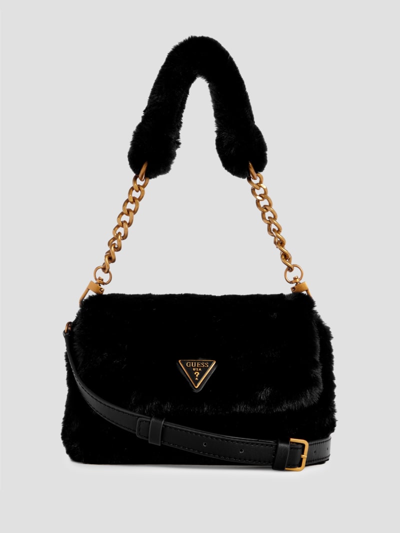 Samia Faux Fur Shoulder Bag GUESS Canada
