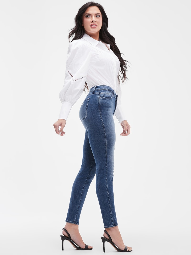 Eco Sexy Curve Mid Rise Skinny Jeans GUESS Canada