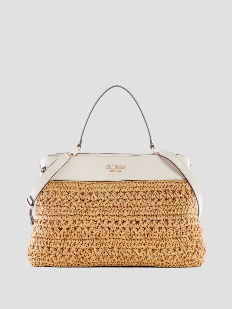 Liguria Crochet Straw Satchel