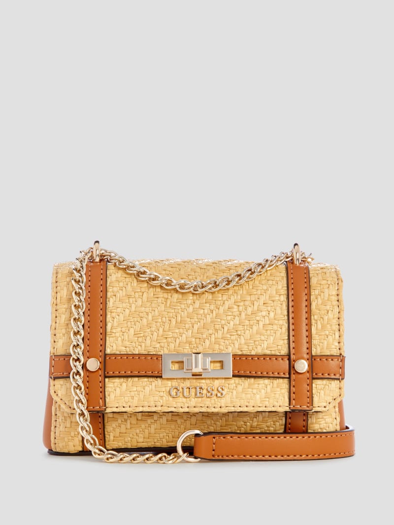 Emilee Straw Mini Convertible Crossbody GUESS Canada