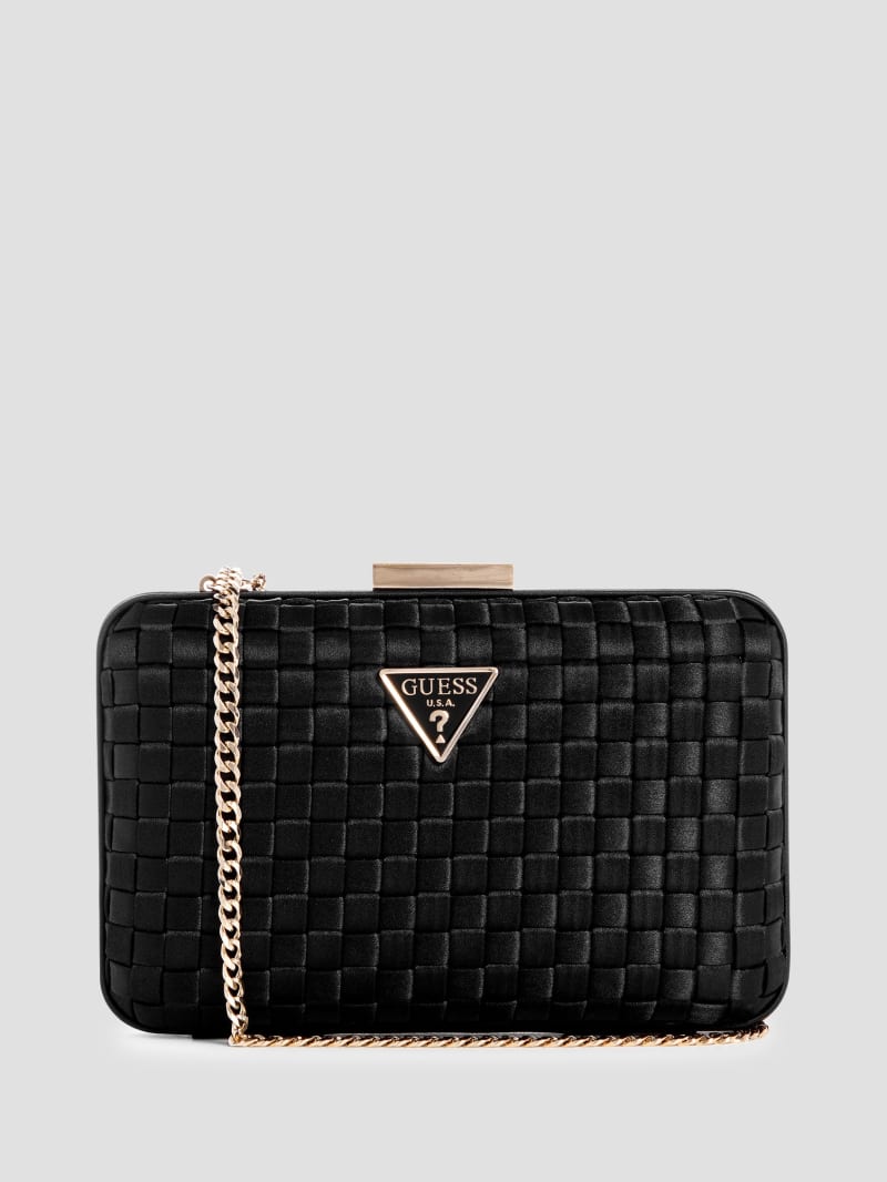 Guess black clutch purse top