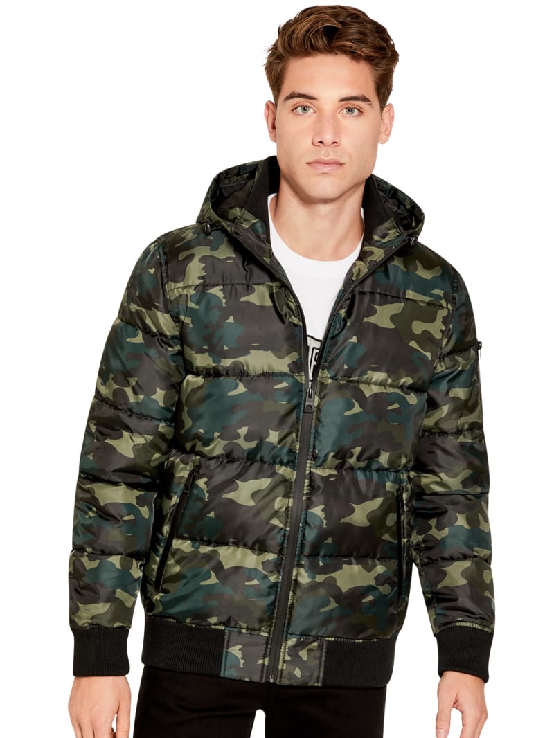 Tom Camo Puffer Jacket GUESS Factory