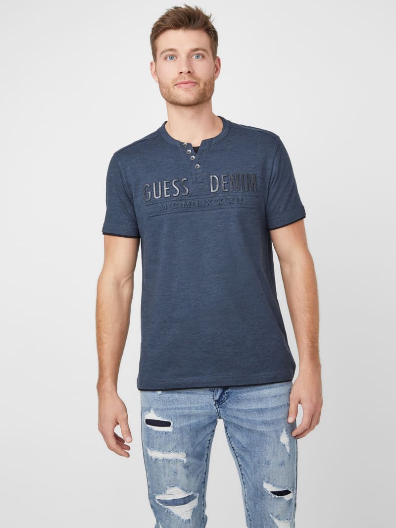 Guess henley shirt hotsell