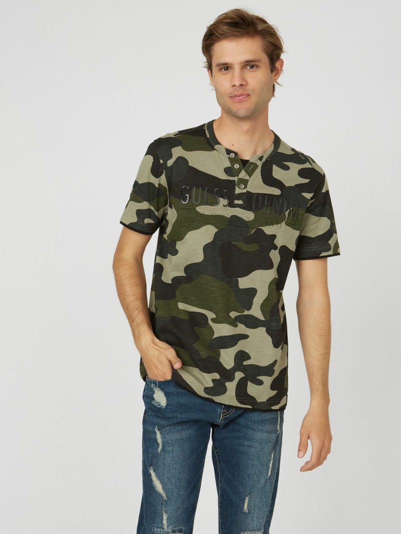 Camo Henley Shirts For Men