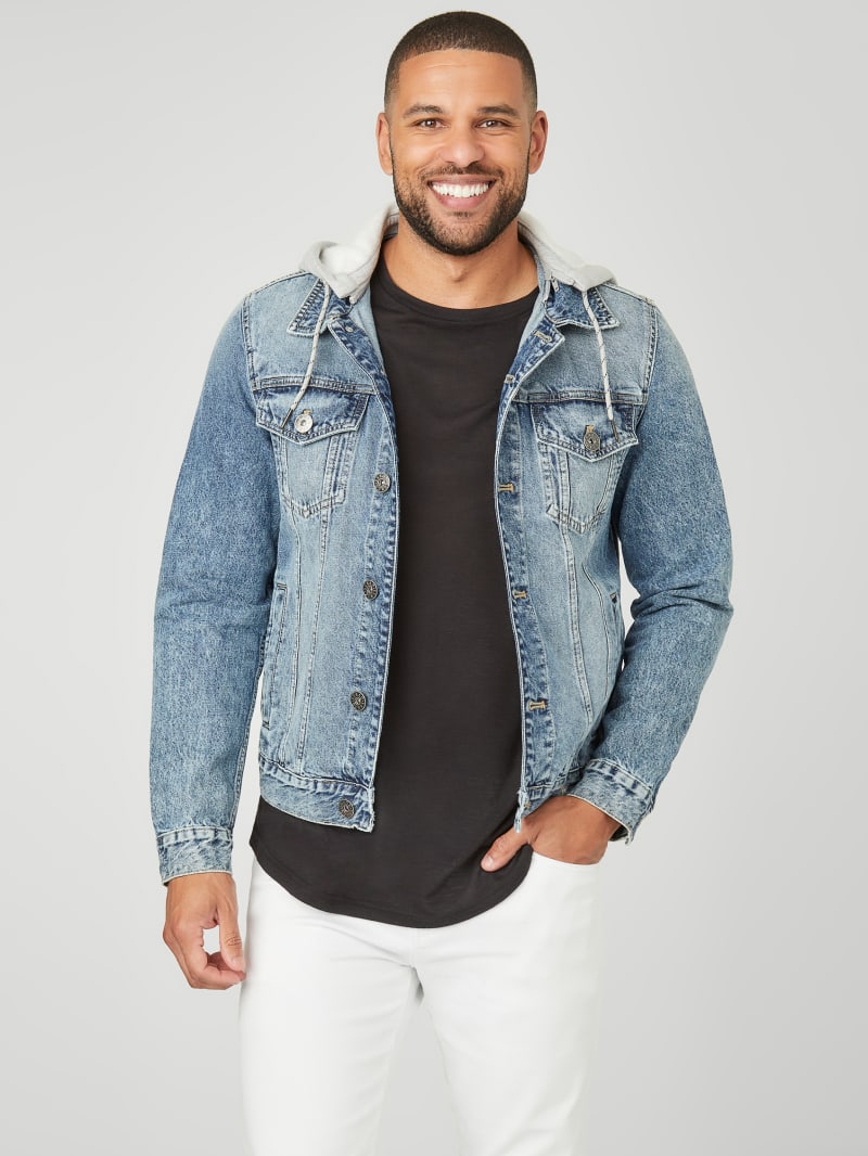 Harold Hooded Denim Jacket GUESS Factory