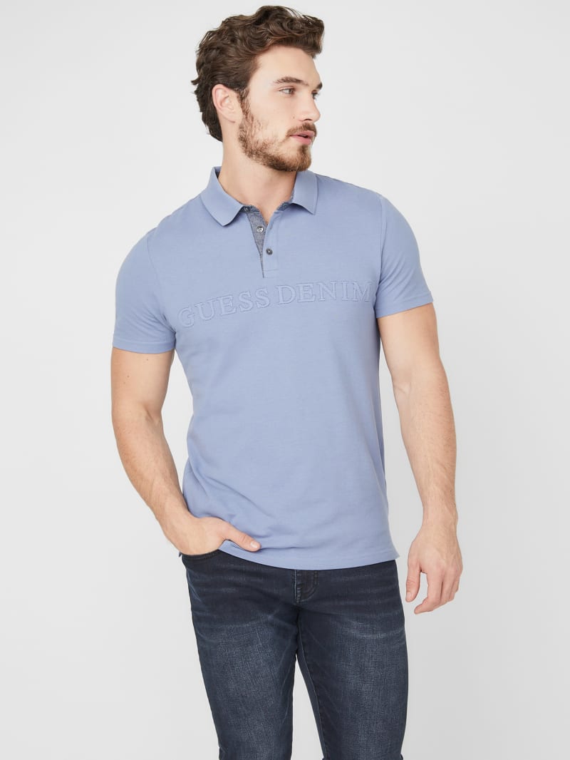 Griffin Embossed Logo Polo | GUESS Factory Ca