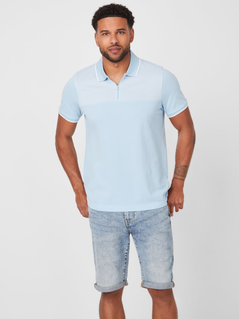 Rose Johnny Zip Polo | GUESS Factory