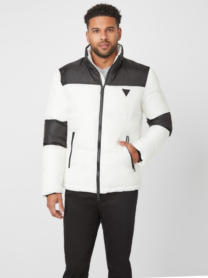 guess white bomber jacket