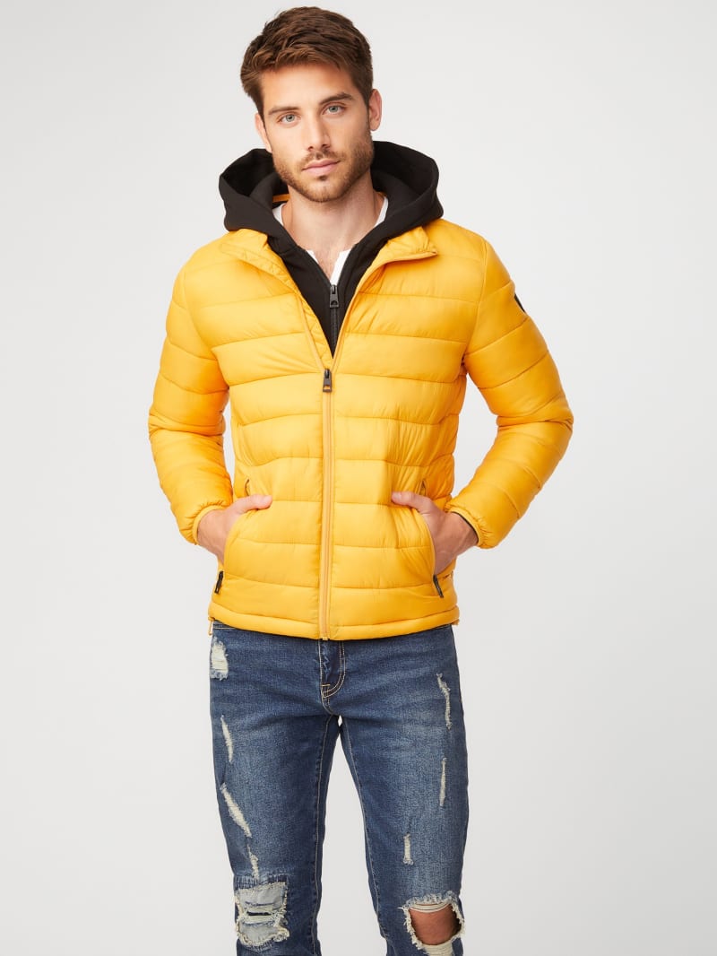 Yellow guess windbreaker hotsell