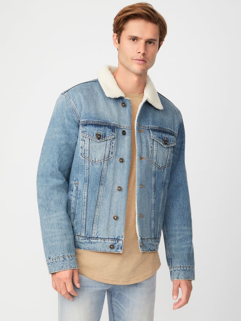 Braun Sherpa Denim Jacket | GUESS Factory