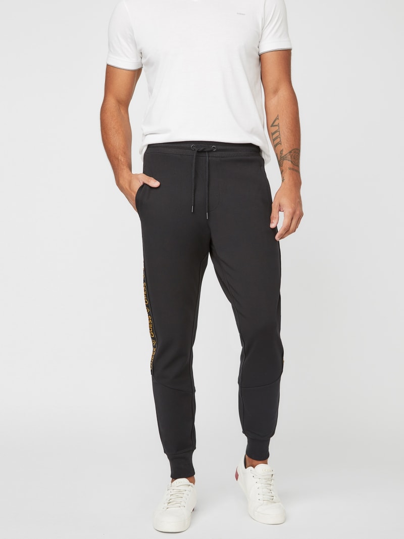 moschino tape joggers black