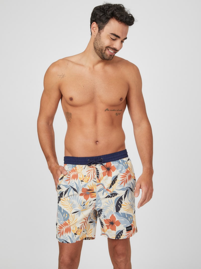 Theo Tropical Swim Trunks | GUESS Factory