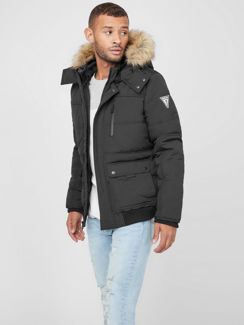 Guess fur jacket mens online