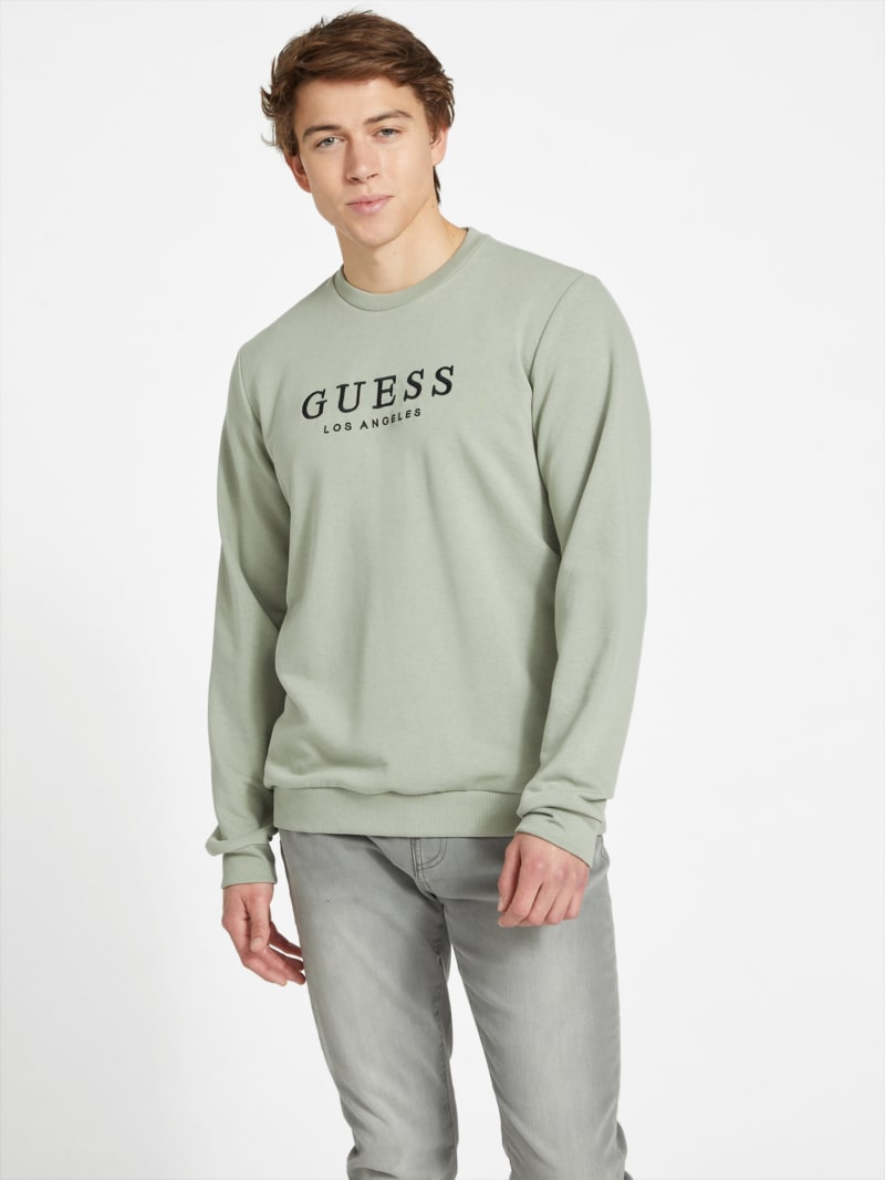 Green guess sweatshirt deals