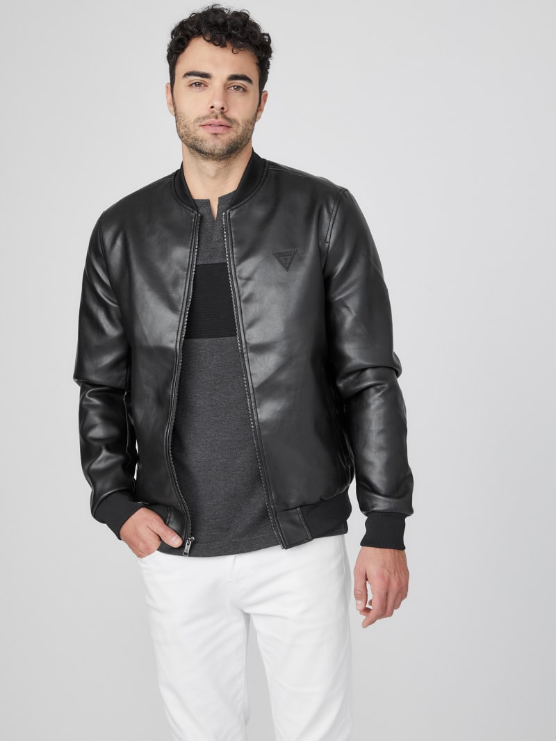 Roy FauxLeather Flight Jacket GUESS Factory