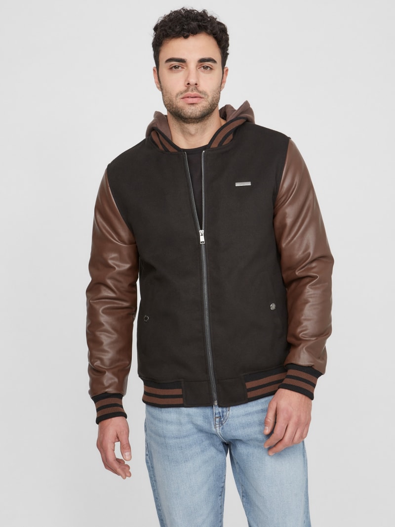 Varsity Faux-Leather Jacket