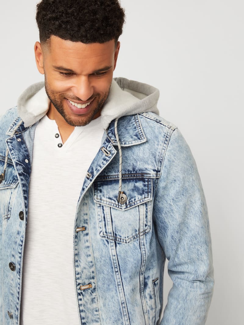 Blue jean hoodie sale jacket men's