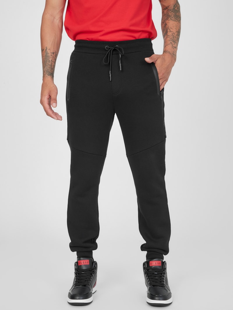 black mesh joggers