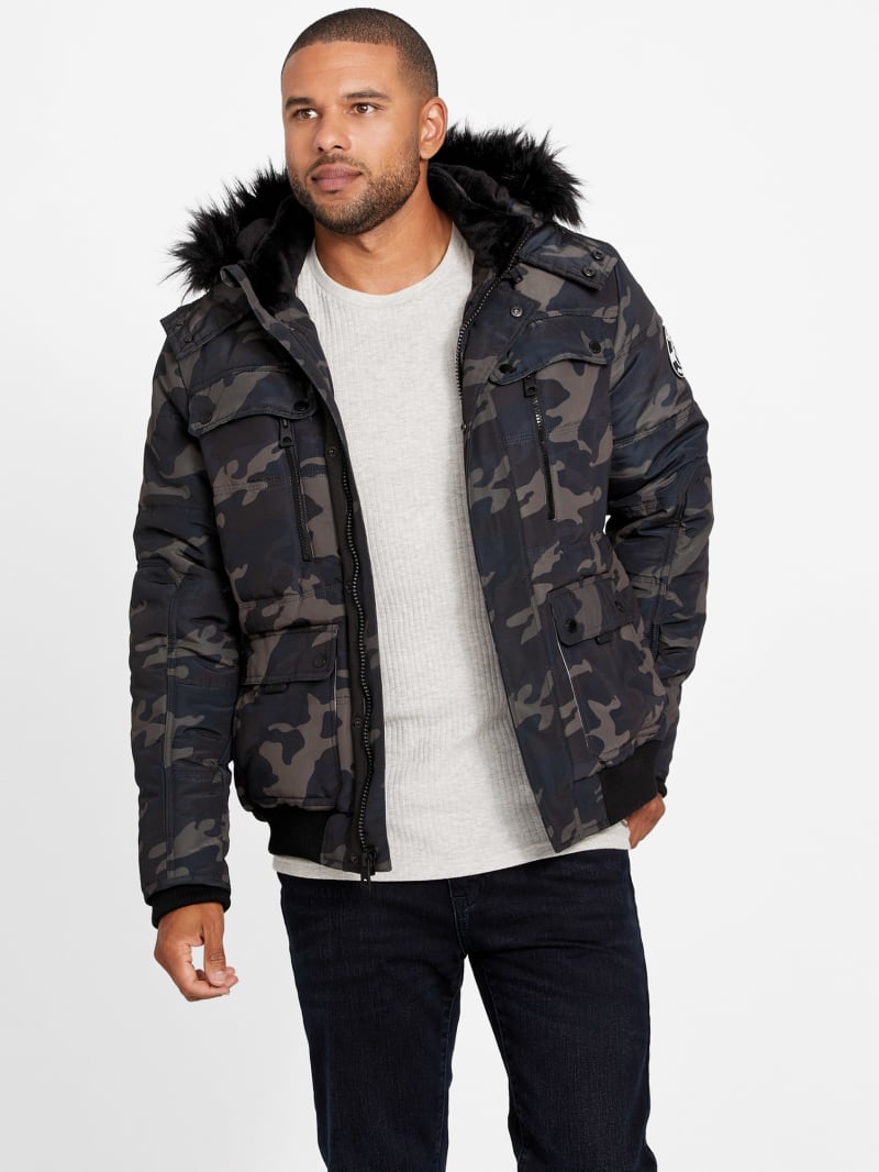 Camo bubble jacket new arrivals